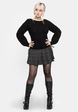 Covet Cotton-Blend Witches Knot Cable Knit Jumper - Black