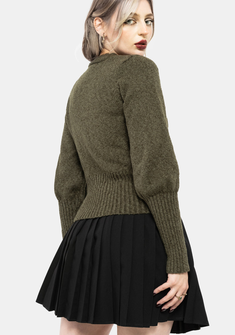 Serpent Snake Embroidered Knit Cardigan