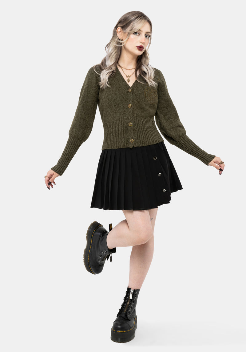 Serpent Snake Embroidered Knit Cardigan