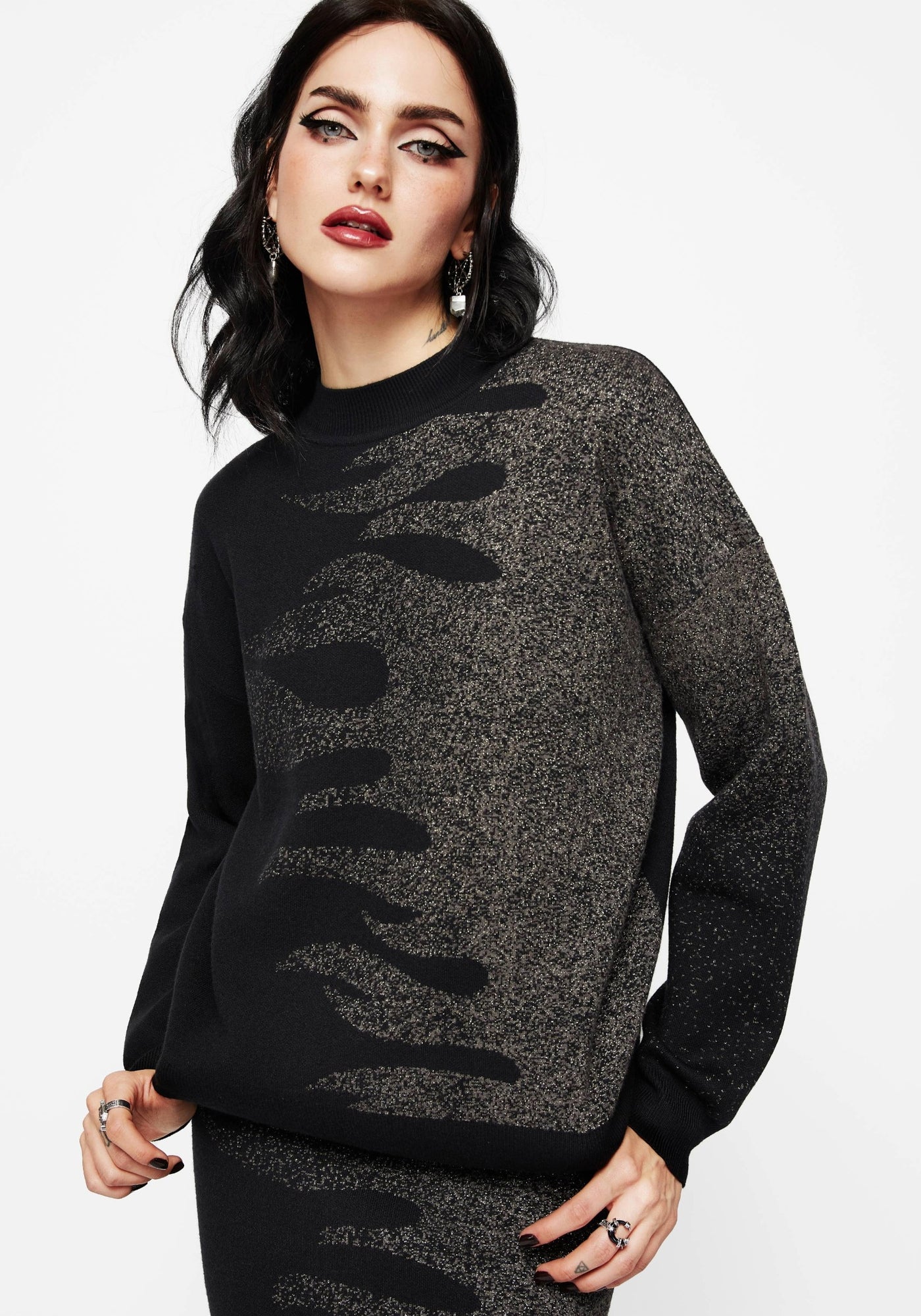 Kenna Flame Lurex Knit Jumper – Disturbia