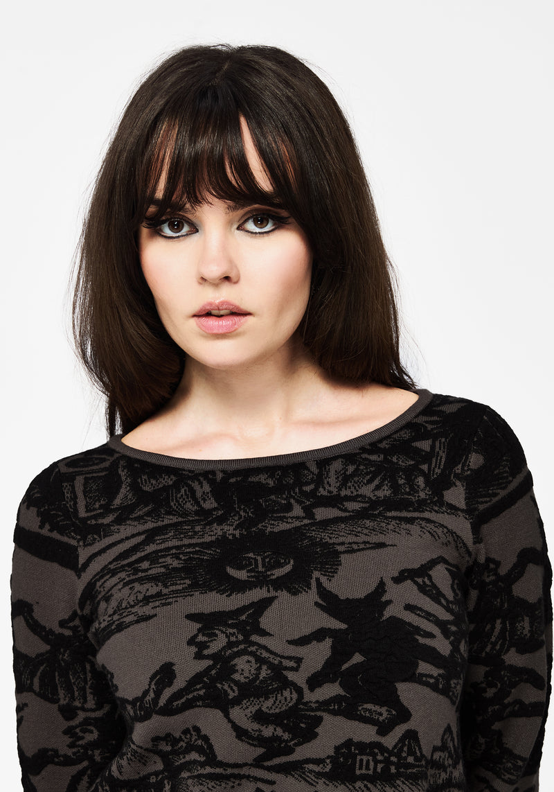 Diabolical Raised Jacquard Knit Jumper