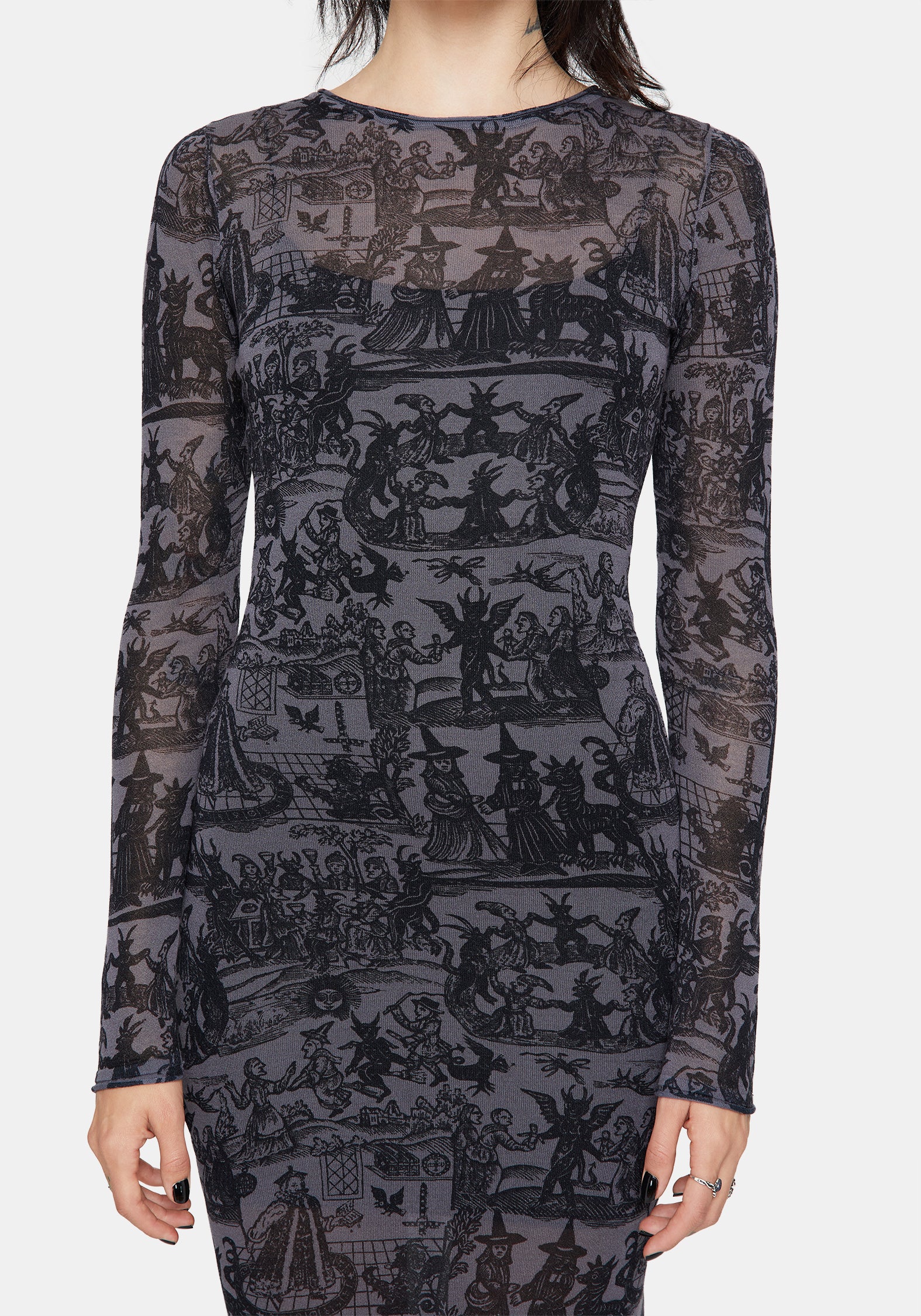 Crafty Witch Print Dress