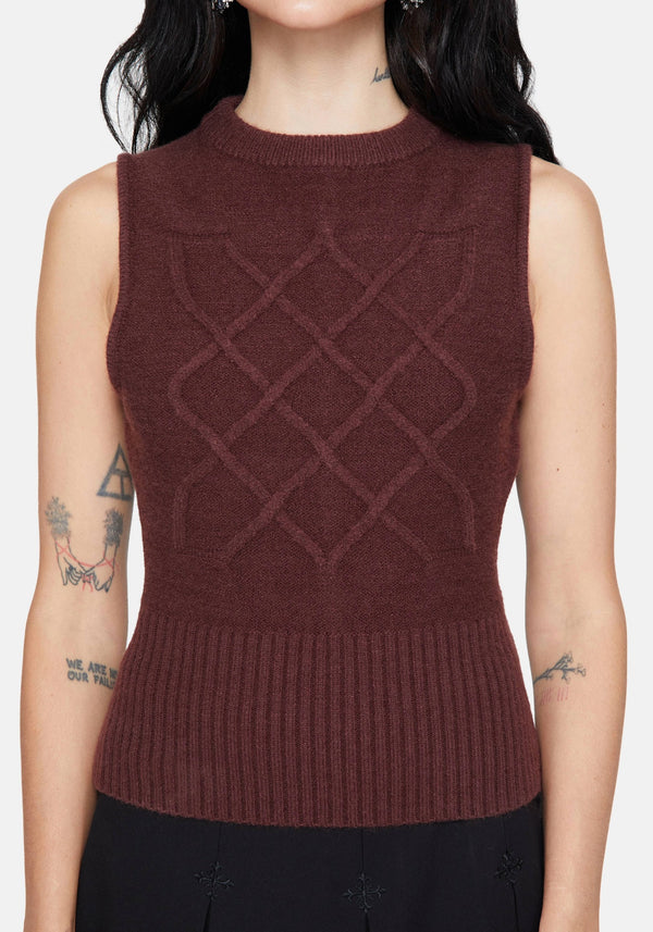 Hathor Cotton Celtic Cable Knit Vest