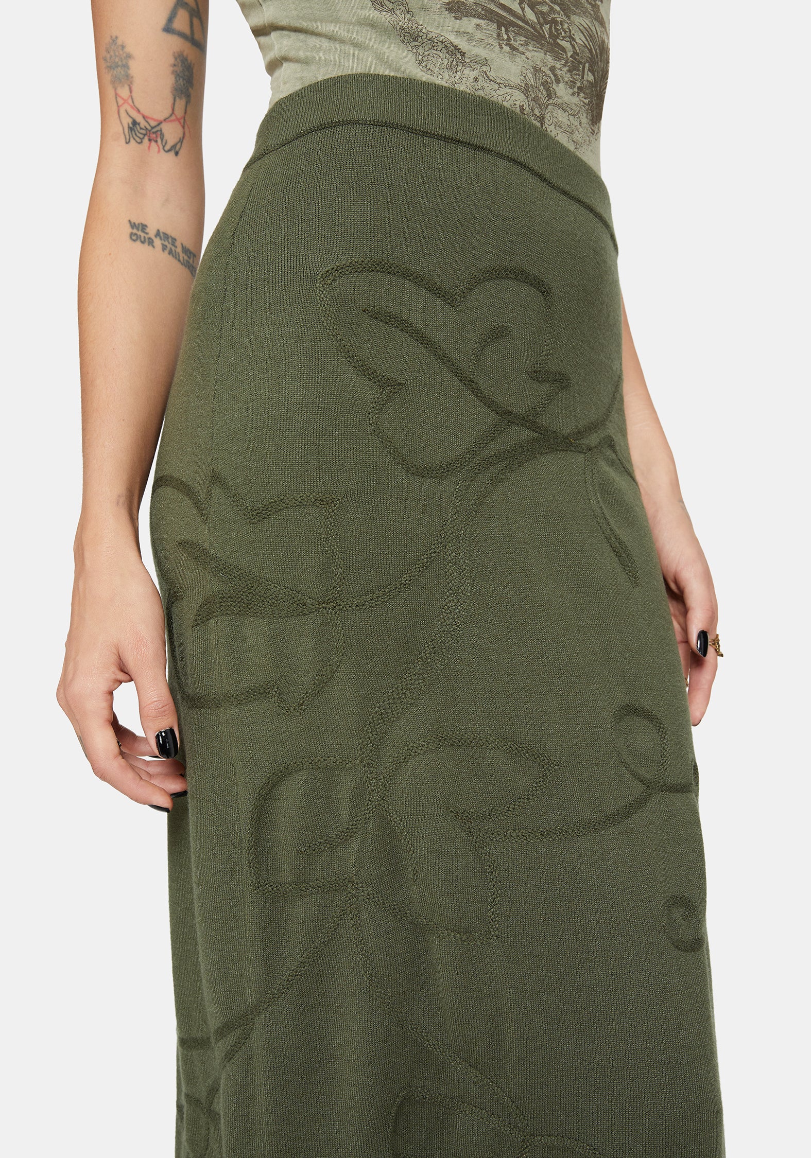 Elixir Branch Detail Knit Maxi Skirt