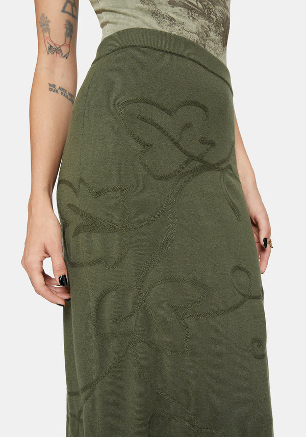 Elixir Branch Detail Knit Maxi Skirt