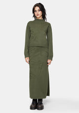 Elixir Branch Detail Knit Maxi Skirt