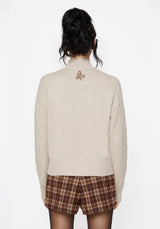 Enya Acorn Embroidered Cable Knit Jumper