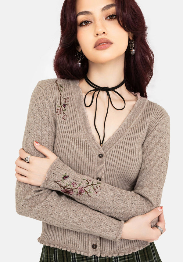 Tantra Floral Beetle Embroidered Cardigan