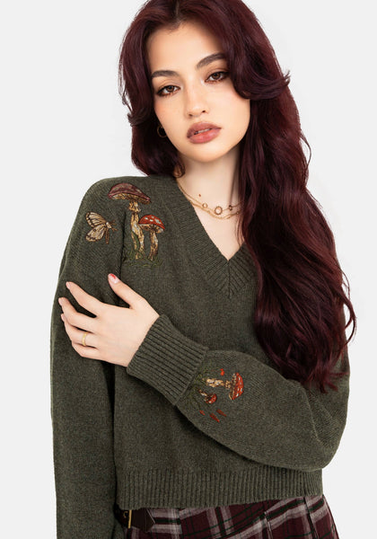 トップス Paprika Thread-Embroidered Sweatshirt KN2056_KEIRACOTTONTOADSTOOLEMB