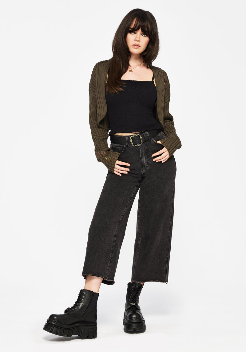 Ergot Cotton Floral Embroidered Bolero