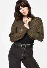 Ergot Cotton Floral Embroidered Bolero