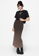 Nightjar Ombre Knit Maxi Skirt - Taupe