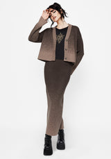 Nightjar Ombre Knit Maxi Skirt - Taupe