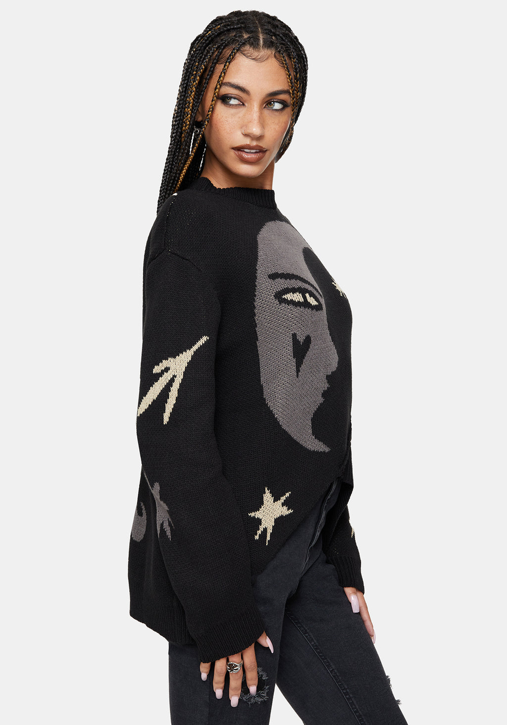 Vesper Cotton Asymmetric Knit Jumper โ Disturbia