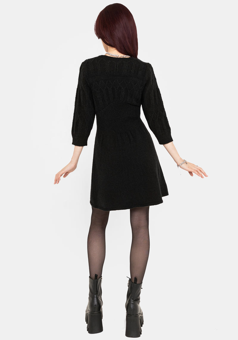 Ritual Gothic Architecture Cable Knit Mini Dress
