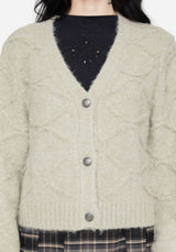 Artha Fluffy Cable Knit Cardigan