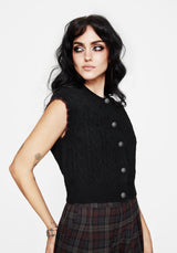 Sophia Button Up Cable Knit Waistcoat