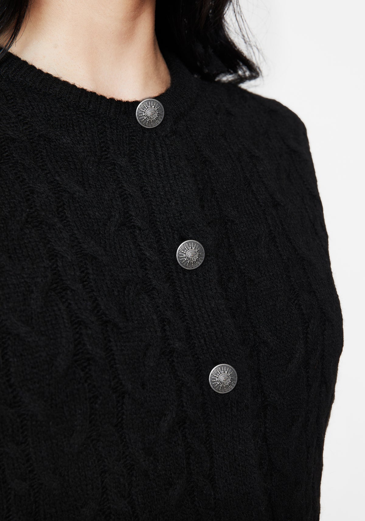 Sophia Button Up Cable Knit Waistcoat