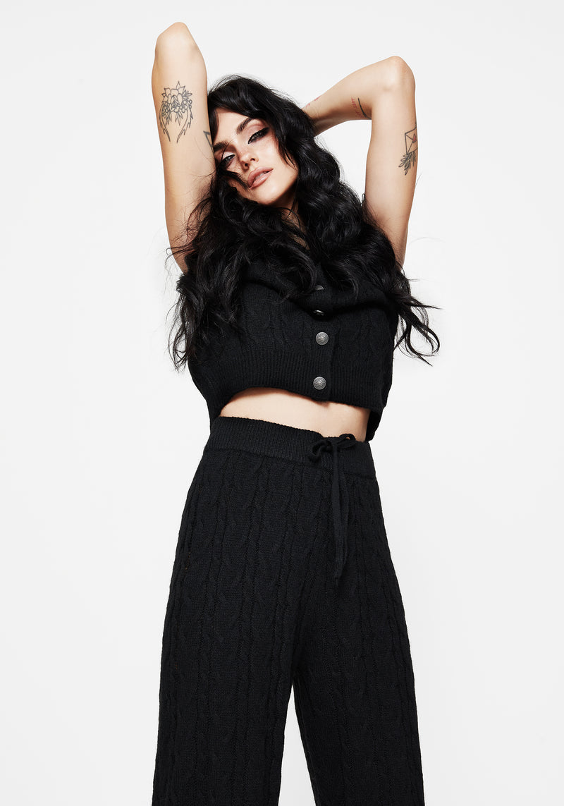 Sophia Cable Knit Wide Leg Trouser