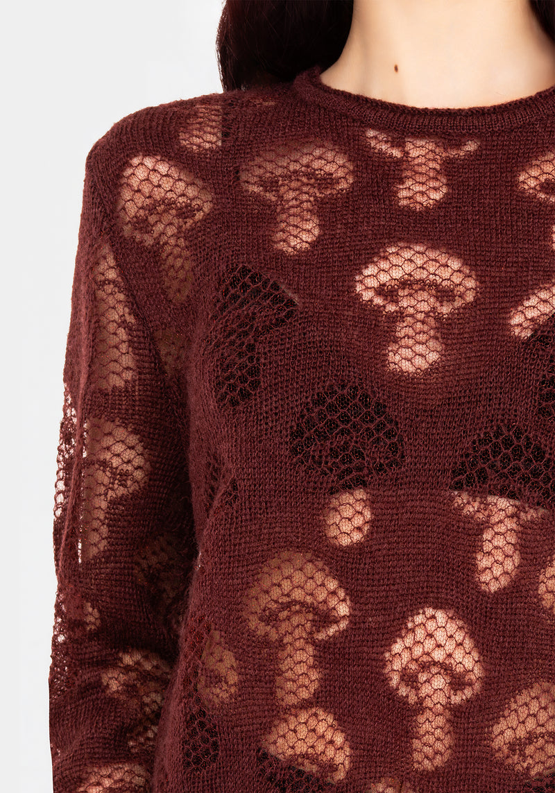 Harriet Lurex Mushroom Detail Knit Jumper