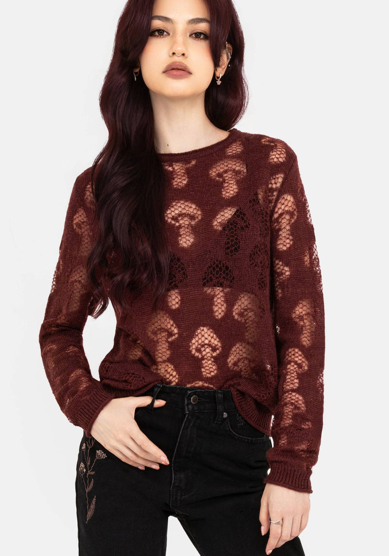 Harriet Lurex Mushroom Detail Knit Jumper