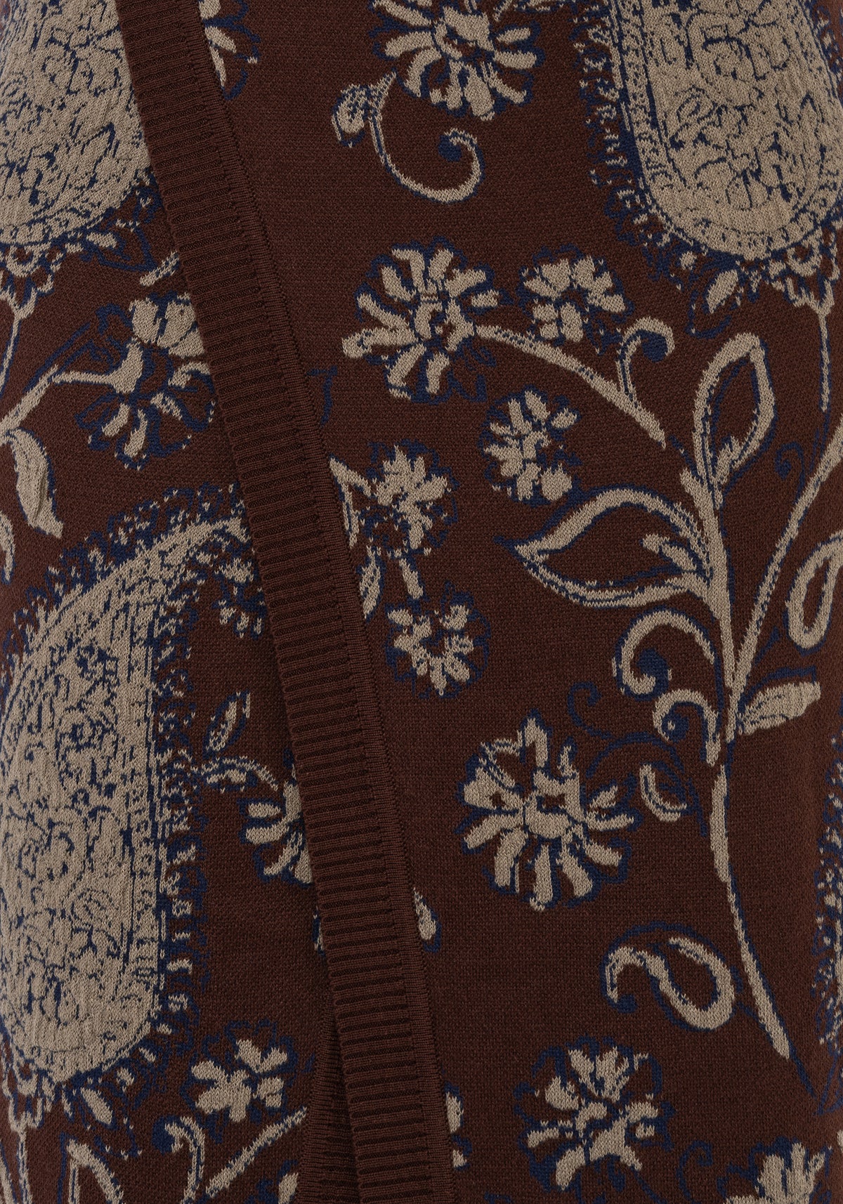 Gillian Cotton Paisley Knit Midi Wrap Skirt