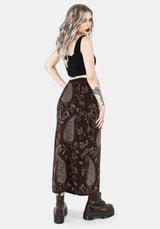 Gillian Cotton Paisley Knit Midi Wrap Skirt
