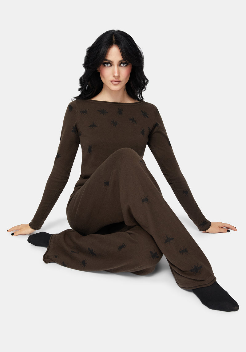 Mythidra Bug Printed Lounge Knit Top