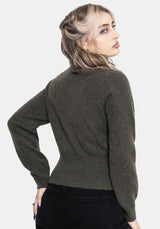 Hexborn Baba Yaga V Neck Embroidered Knit Cardigan