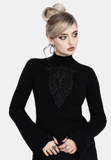 Torquil Bodice Lace Ribbed Knit Jumper