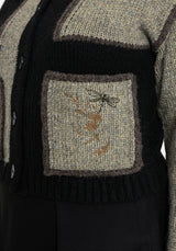 Polly Collared Patch Embroidered Knit Cardigan