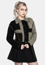 Polly Collared Patch Embroidered Knit Cardigan