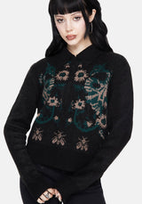 Aura Dragon Jacquard Collar Knit Jumper