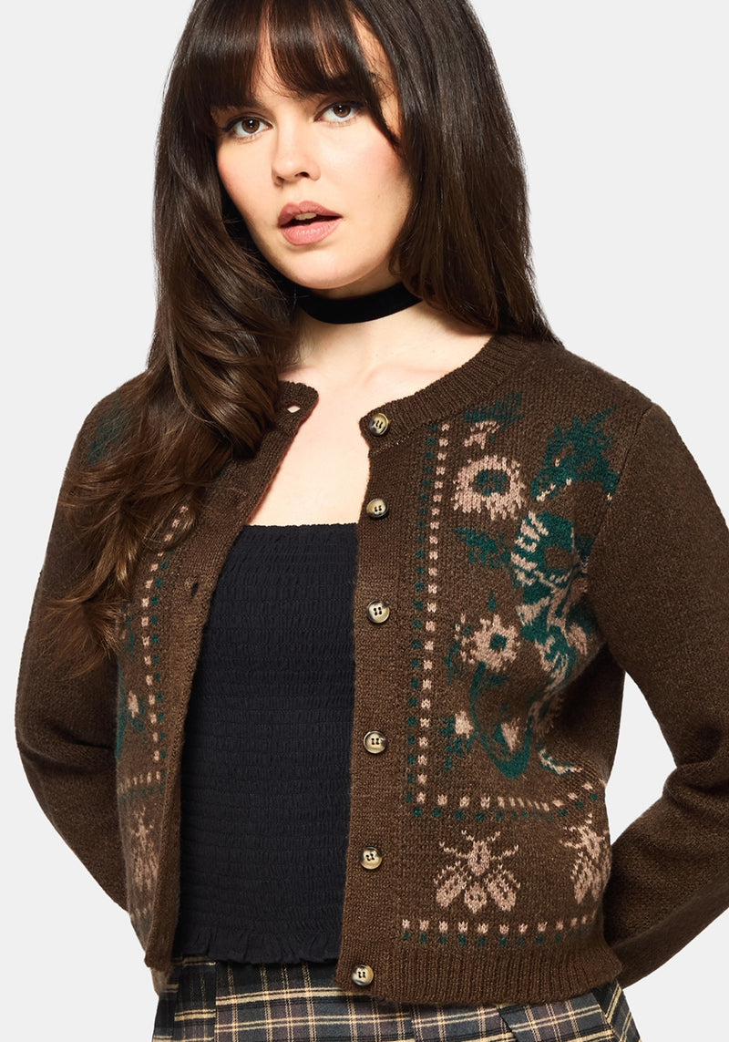 Aura Dragon Jacquard Knit Cardigan
