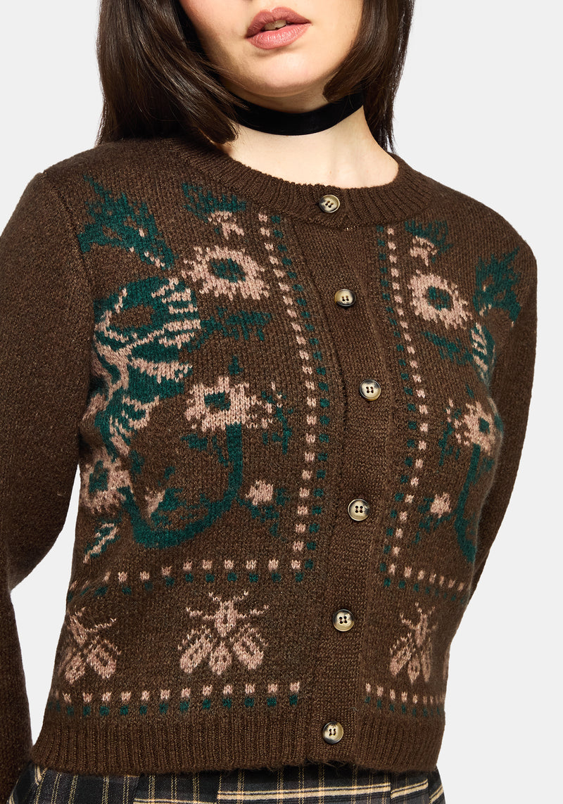 Aura Dragon Jacquard Knit Cardigan