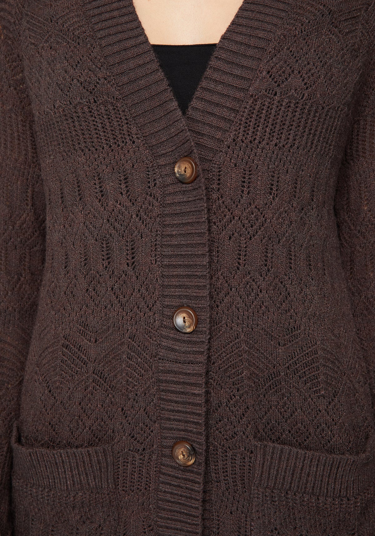 Cadmium Chunky Ribbed Longline Cardigan