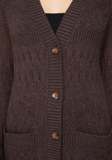 Cadmium Chunky Ribbed Longline Cardigan