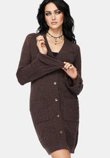 Cadmium Chunky Ribbed Longline Cardigan