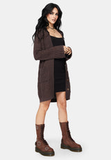 Cadmium Chunky Ribbed Longline Cardigan