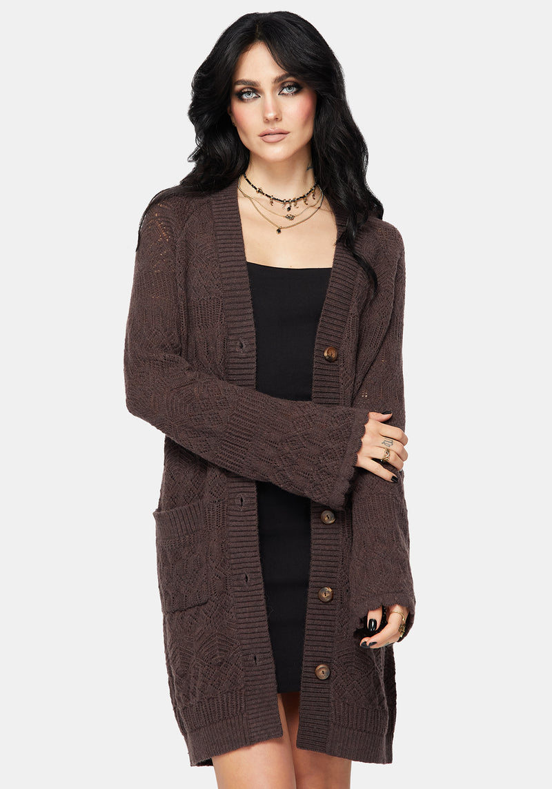 Cadmium Chunky Ribbed Longline Cardigan
