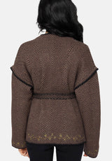 Maraea Belted Herringbone Coatigan