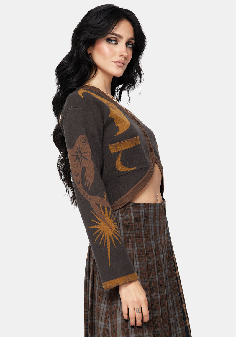 Starfall Moon Jacquard Knit Cardigan