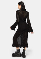 Aenaes Longline Crochet Maxi Cardigan