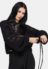 Cherith Balloon Sleeve Pointelle Stripe Jumper