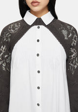 Wren Floral Embroidered Funnel Neck Shrug S