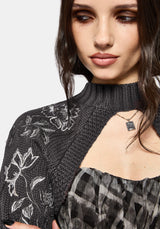 Wren Floral Embroidered Funnel Neck Shrug