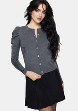 Nia Puff Sleeve Printed Arch Knit Cardigan
