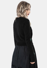 Lament Beaded Bug Embellished Knit Cardigan