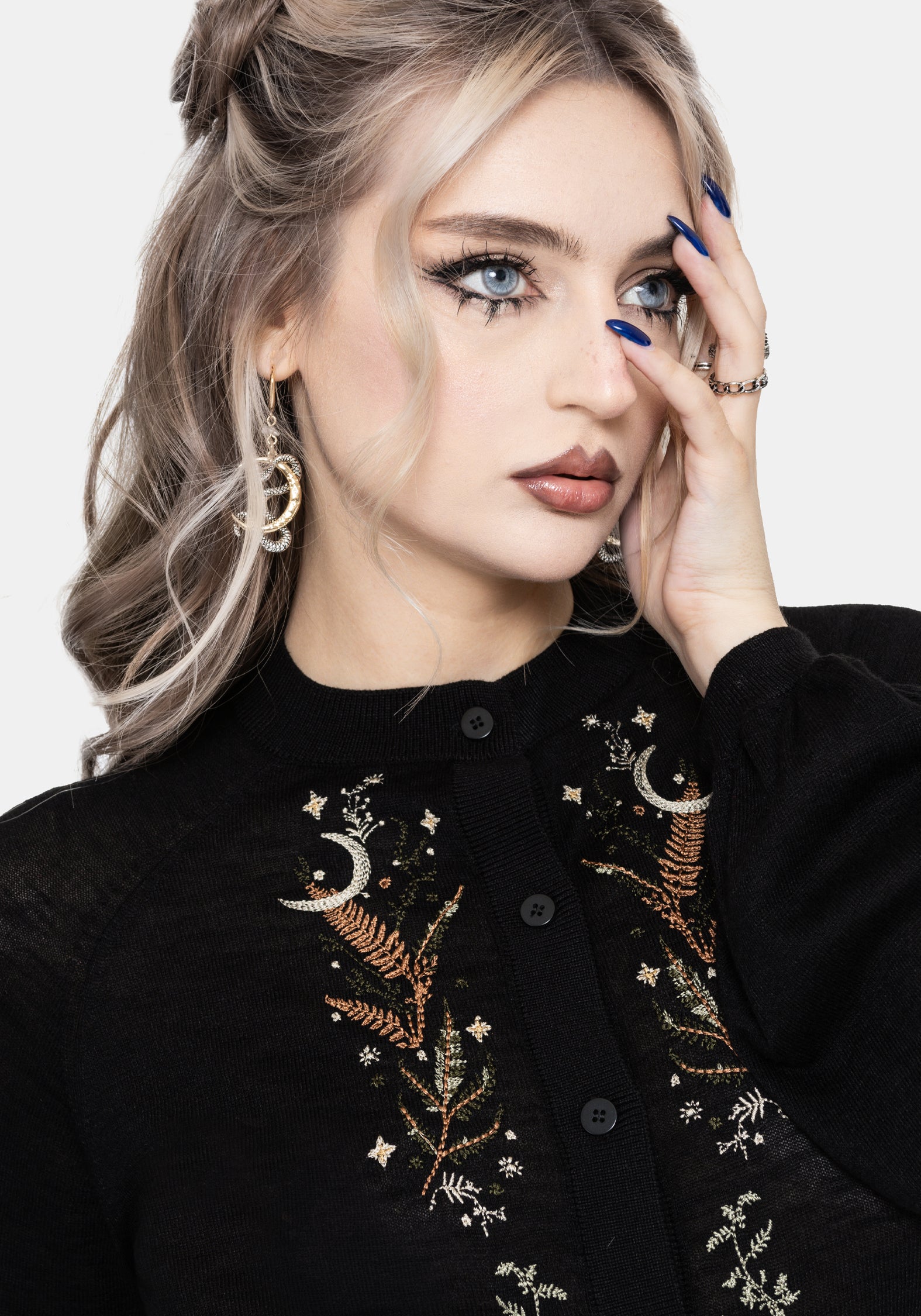 Abellona Lightweight Fine Embroidered Knit Cardigan