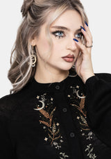 Abellona Lightweight Fine Embroidered Knit Cardigan